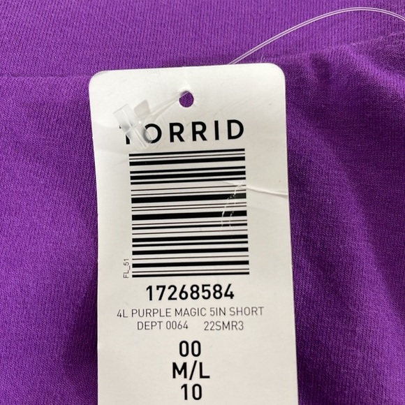 TORRID 5 Inch Signature Waist Bike Short Purple Size M/L NEW - Picture 5 of 9